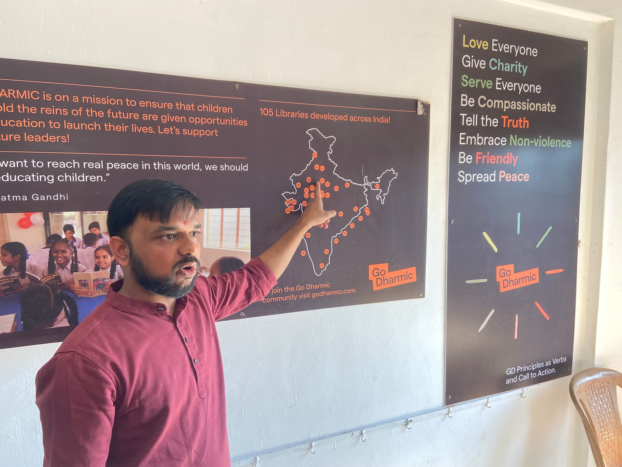 Go Dharmic presentation showing libraries developed across India